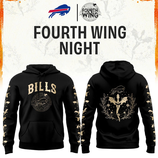 B Bills Fourth Wings Night Black Hoodie