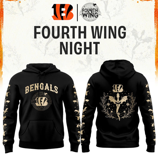 C Bengals Fourth Wings Night Black Hoodie