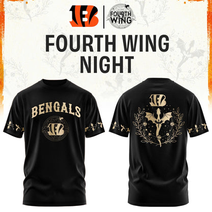 C Bengals Fourth Wings Night Black Shirt