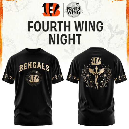 C Bengals Fourth Wings Night Black Shirt