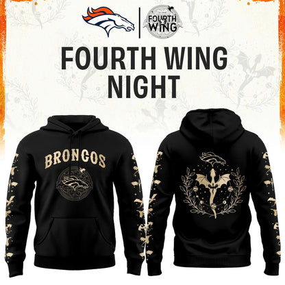 D Broncos Fourth Wings Night Black Hoodie