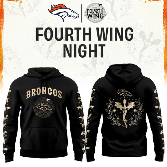 D Broncos Fourth Wings Night Black Hoodie
