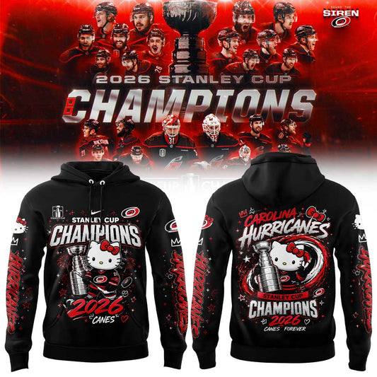 Carolina Hurricanes x Hello Kitty 2026 Stanley Cup Champions Hoodie