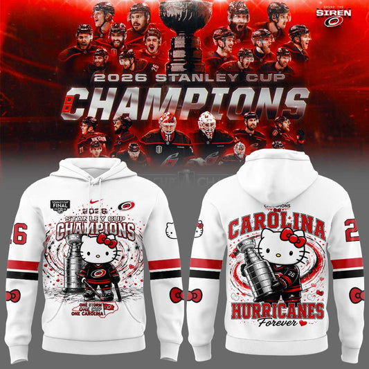 C Hurricanes x Hello Kitty 2026 Stanley Cup Champions Hoodie