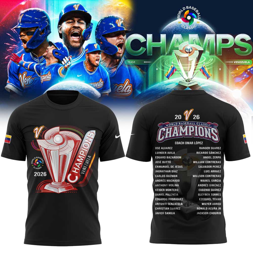 Team Beisbol Venezuela 2026 World Baseball Classic Champions Black Shirt