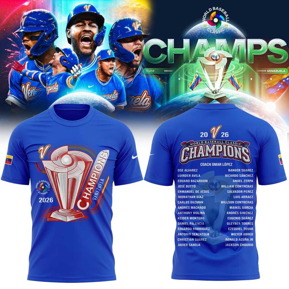 Team Beisbol Venezuela 2026 World Baseball Classic Champions Blue Shirt