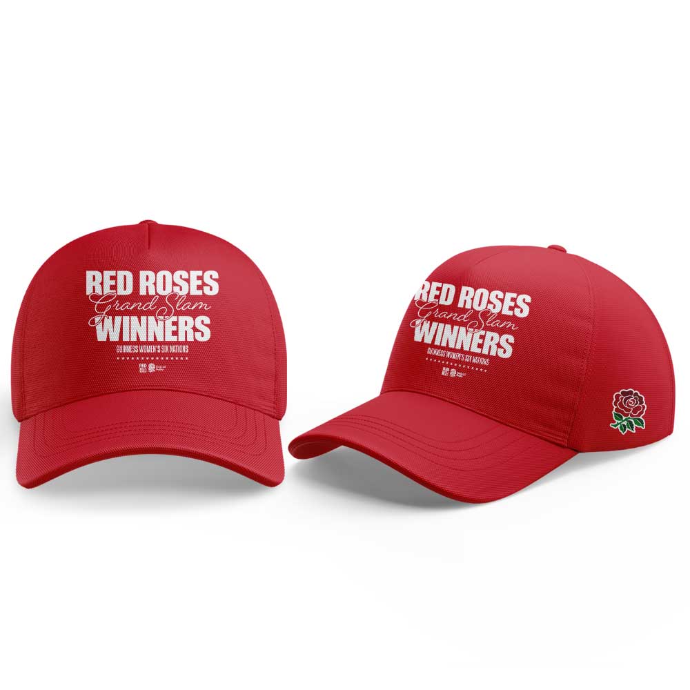 England Red Roses 2026 W6N Grand Slam Winners Graphic Champions Shirt White