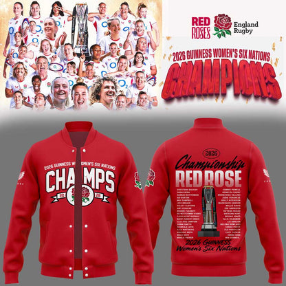 England Red Roses 2026 W6N Grand Slam Winners Graphic Champions Limited Jacket