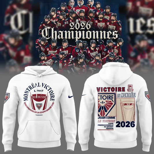 Victoire de Montréal championne Coupe Walter LPHF 2026 Hoodie White V3