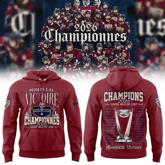 Victoire de Montréal championne Coupe Walter LPHF 2026 Hoodie Red