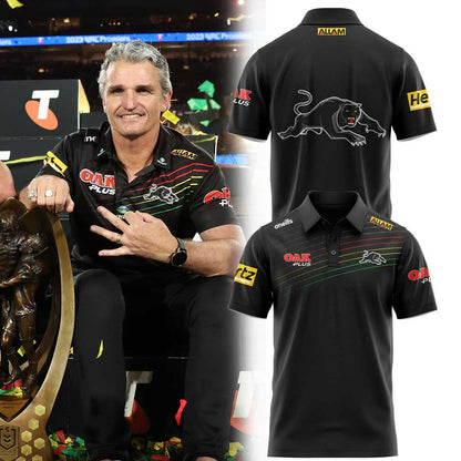 Penrith Panthers Ivan Cleary Black & Stripes Polo