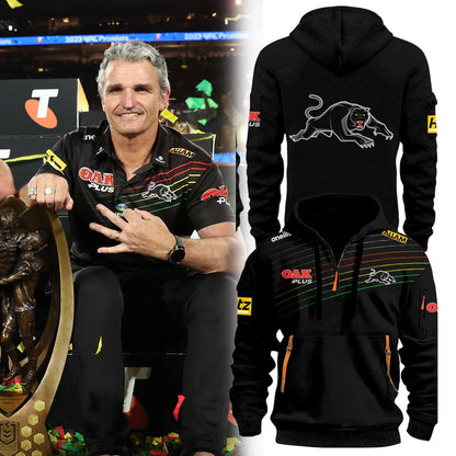 Penrith Panthers Ivan Cleary Black & Stripes Hoodie