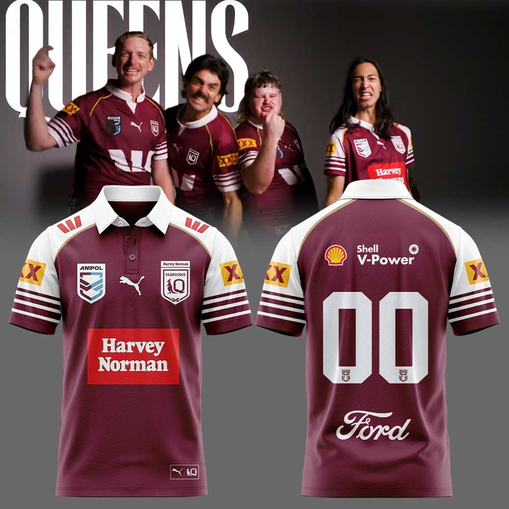 Queensland Maroons 2026 Uniform Polo Custom Number