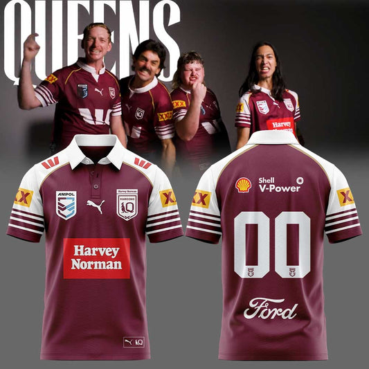 Queensland Maroons 2026 Uniform Polo Custom Number