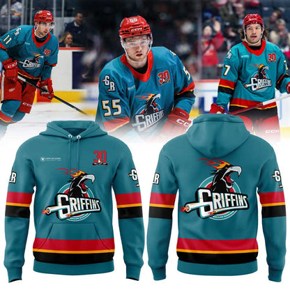 Grand Rapids Griffins Hat tricks and Hoops Night Hoodie