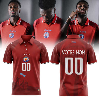 Haïtienne de Football 1974 História do Haiti for World Cup 2026 Polo Red Custom Name, Number