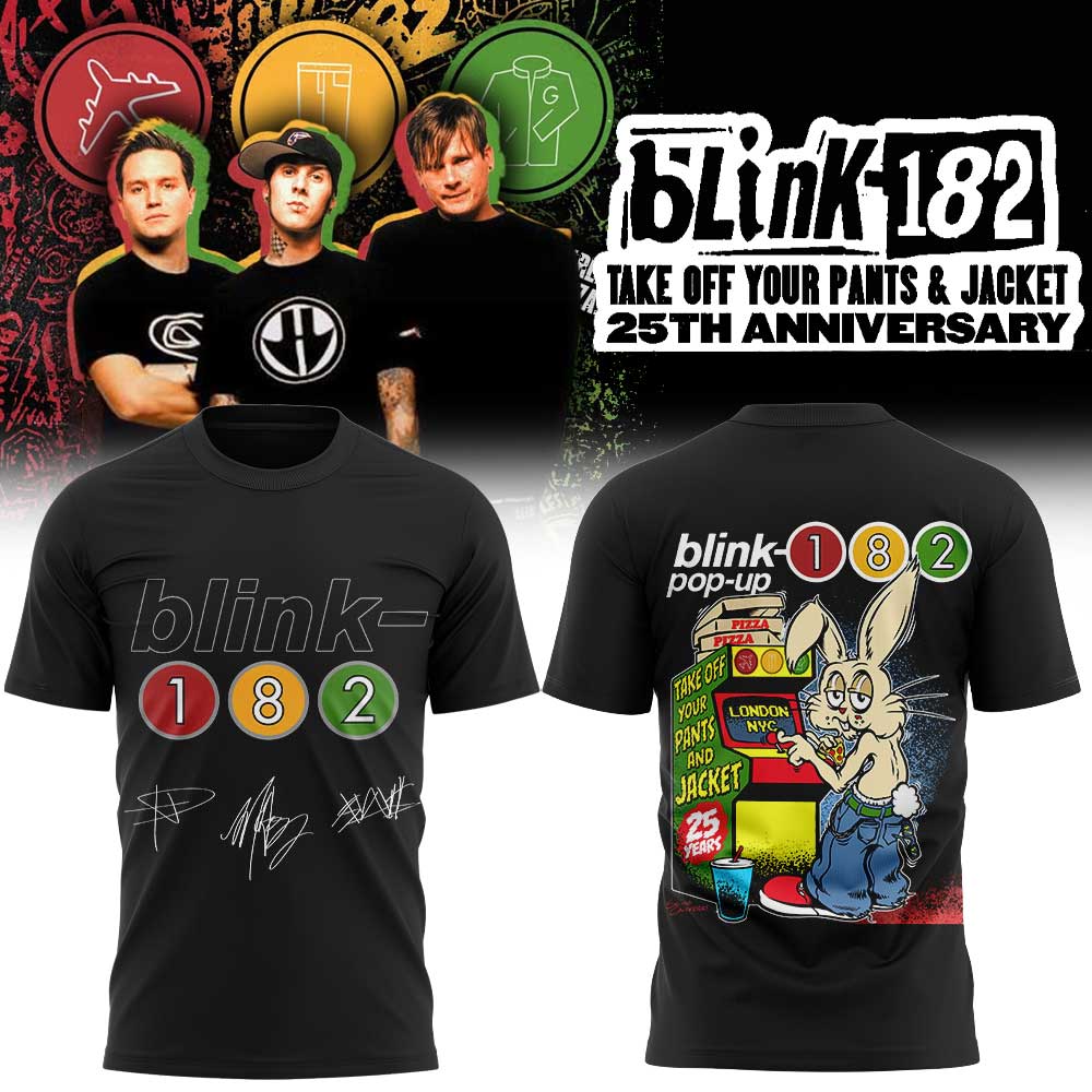 Blink-182 Day Pop-Up 25th album Take Off Your Pants and Jacket Limited Shirt
