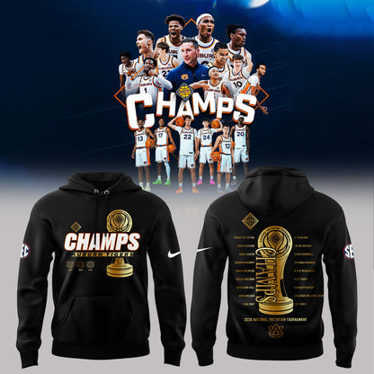 Auburn Men™s Basketball 2026 National Invitation Tournament Champions Hoodie Black