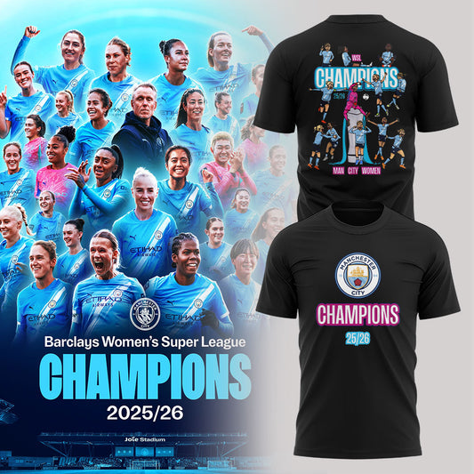 Manchester City Women Our incredible journey to the 2025/26 WSL title WSL CHAMPIONS! Shirt Black