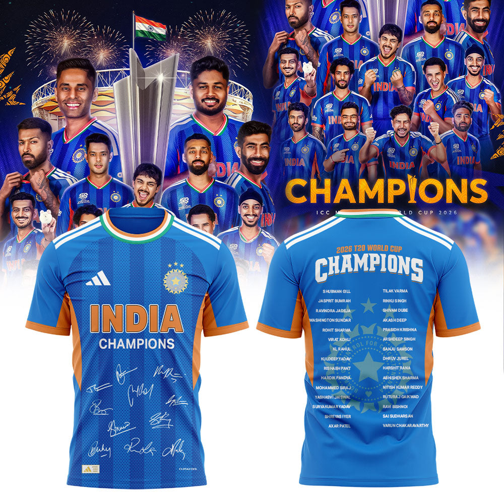 Cricket India 2026 T20 World Cup Champions Shirt