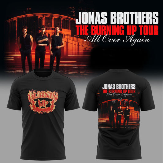Jonas Brothers The Burning Up Tour All Over Again 2026 T-Shirt