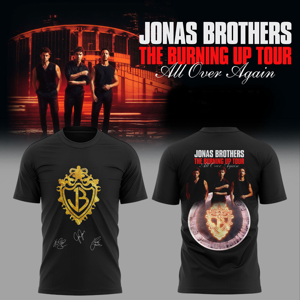 Jonas Brothers The Burning Up Tour All Over Again 2026 T-Shirt