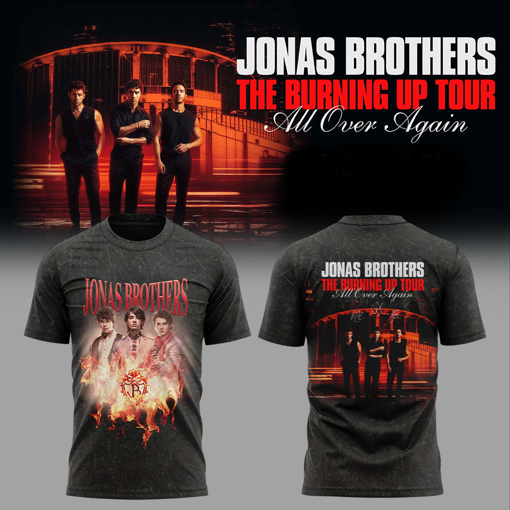 Jonas Brothers The Burning Up Tour All Over Again 2026 T-Shirt