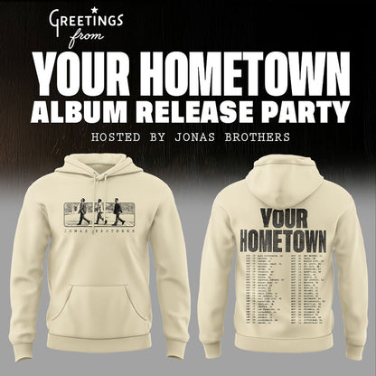 Limited Edition Greeting’s From Your Hometown Jonas Brothers Tour Beige Hoodie