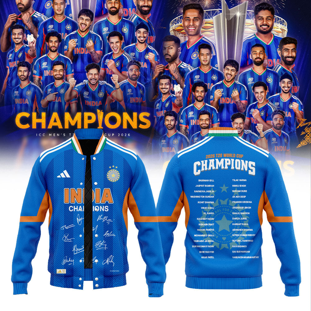 Cricket India 2026 T20 World Cup Champions Jacket