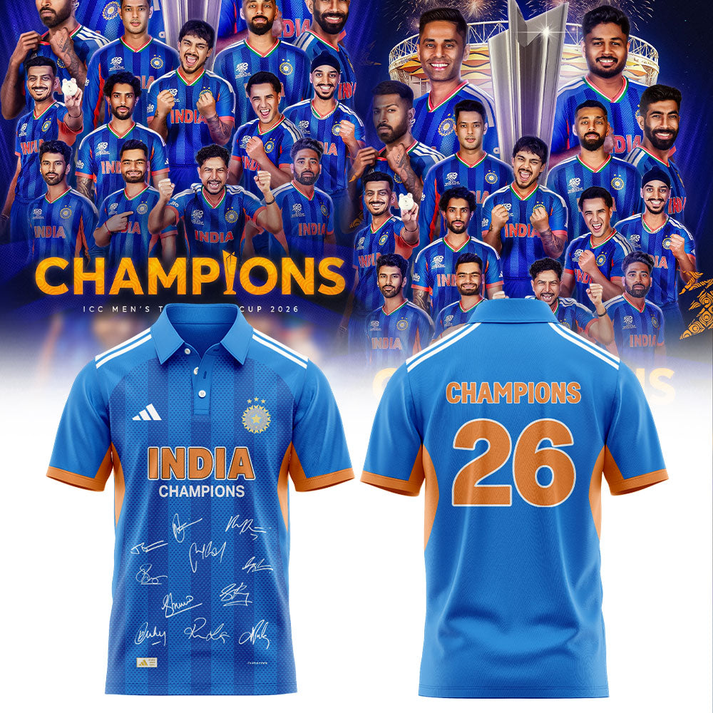 Cricket India 2026 T20 World Cup Champions Polo V2