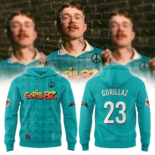 Gorillaz The Mountain Tour (2026–2027) Blue Hoodie