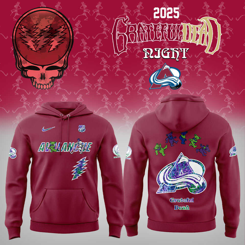 Colorado Avalanche Grateful Dead Night 2025 Combo Hoodie