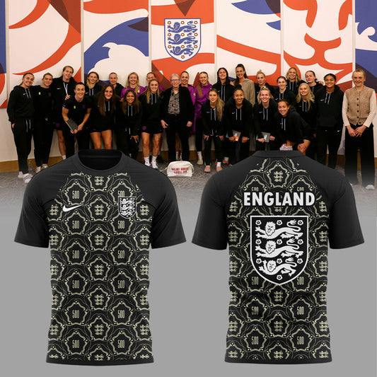 Special Pre-Match Shirts For The England Women’s National Team To Commemorate Their 500th Game 2026-2027 500th Shirt Black