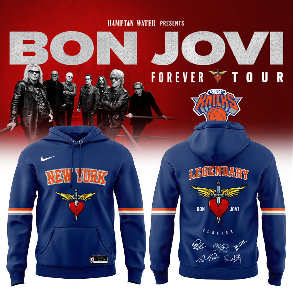 Bon Jovi Forever Tour 2026 x Madison Square Garden x New York Knicks Hoodie