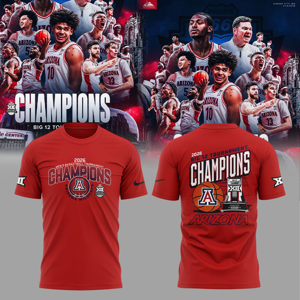 A Wildcats 2026 Big 12 Men™s Basketball Tournament Championship Red Shirt V3