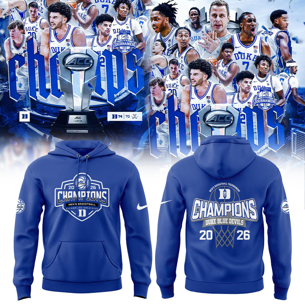 Duke Blue Devils 2026 T.Rowe Price ACC Men™s Basketball Tournament Champions Blue Hoodie V2