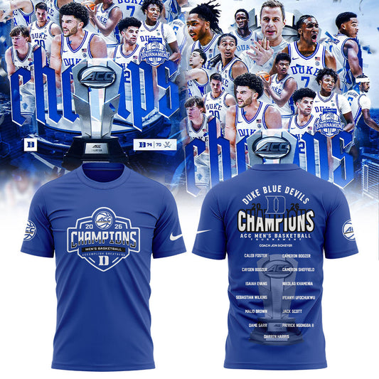 Duke Blue Devils 2026 T.Rowe Price ACC Men™s Basketball Tournament Champions Blue Shirt