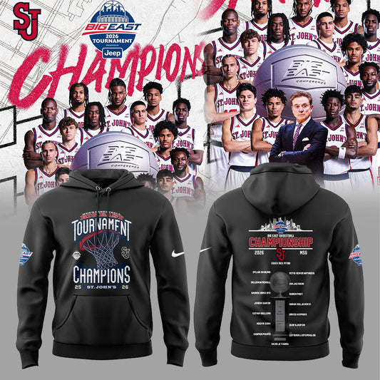 St John™s Basketball 2026 BIG EAST Conference Men™s Basketball Tournament Championships White Hoodie