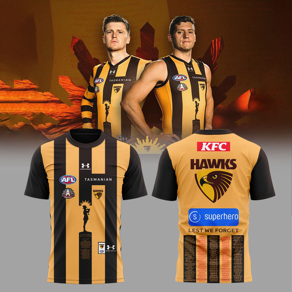 H Hawks Football Club 2026 ANZAC Guernsey Shirt