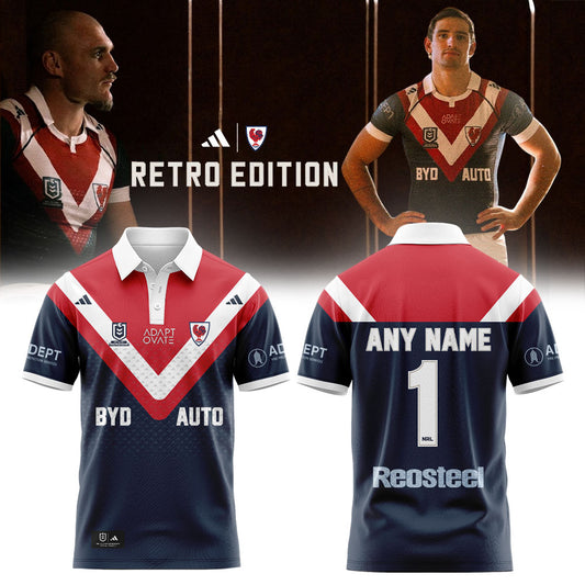 S Roosters 1976 Retro Edition Limited Polo Custom Name, Number
