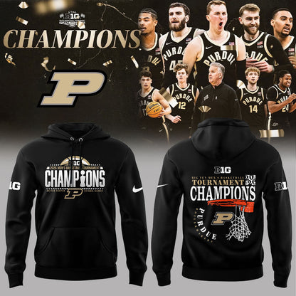 Purdue Boilermakers 2026 Big Ten Men™s Basketball Tournament Champions Hoodie Black
