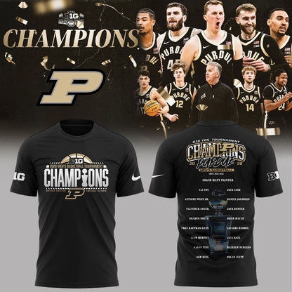 Purdue Boilermakers 2026 Big Ten Men™s Basketball Tournament Champions Shirt Black V2
