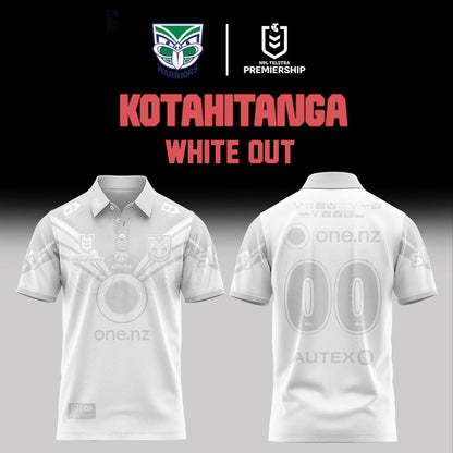 New Zealand Warriors 2026 White out NRL Limited Edition Polo Custom Number