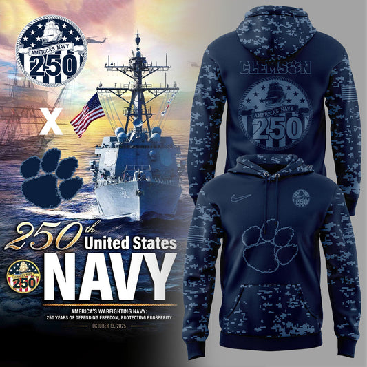Limited Edition Clemson Football Navy 250th Celebration Hoodie
