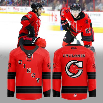 Cincinnati Cyclones 2025-2026 Red Game Hockey Jersey