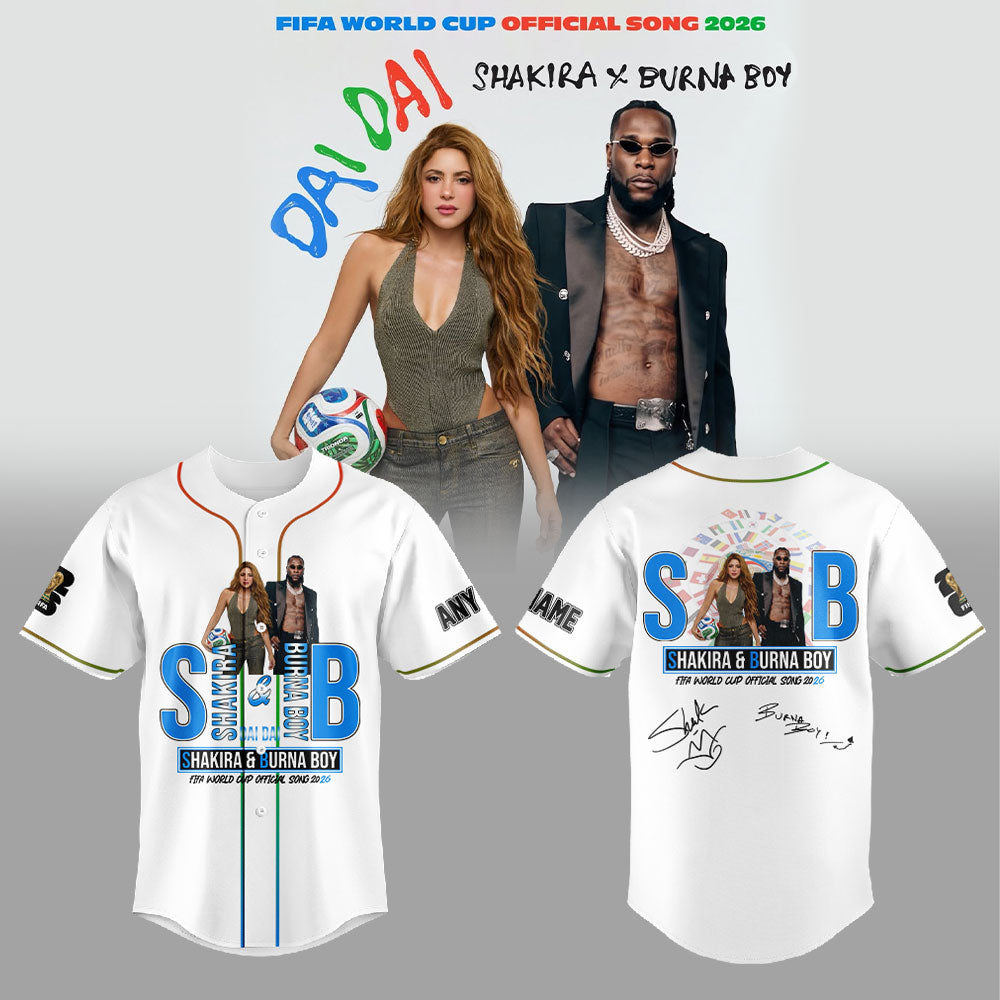 SHAKIRA X BURNA BOY FIFA WORLD CUP OFFICIAL SONG 2026 Jersey White