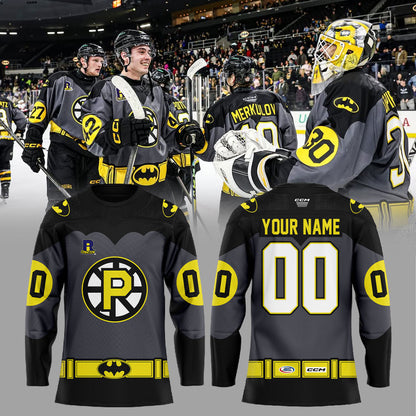 P Bruins Batman Weekend for Dark Knight Hockey Jersey Custom Name, Number