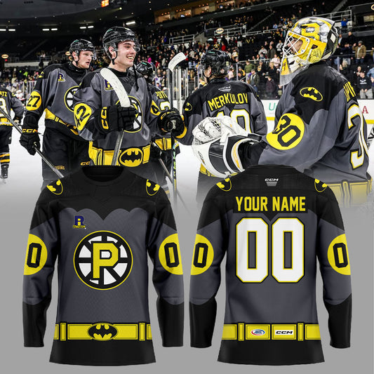 P Bruins Batman Weekend for Dark Knight Hockey Jersey Custom Name, Number