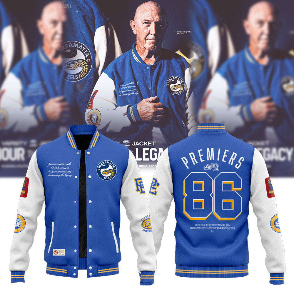 P Eels Parramatta Eels Wear A Piece Of Our History. Edition 1986 Varsity Jacket