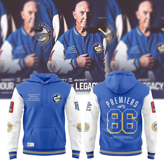 P Eels Parramatta Eels Wear A Piece Of Our History. Edition 1986 Varsity Hoodie